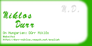 miklos durr business card