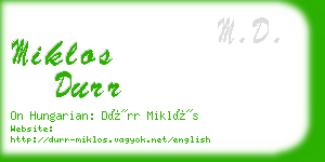 miklos durr business card
